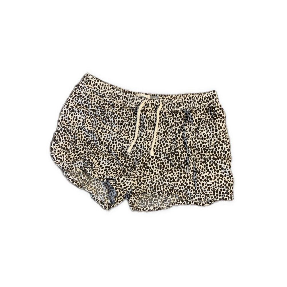 Old Navy Girls Black White Leopard Print Drawstring Casual Shorts 14 XL Rayon